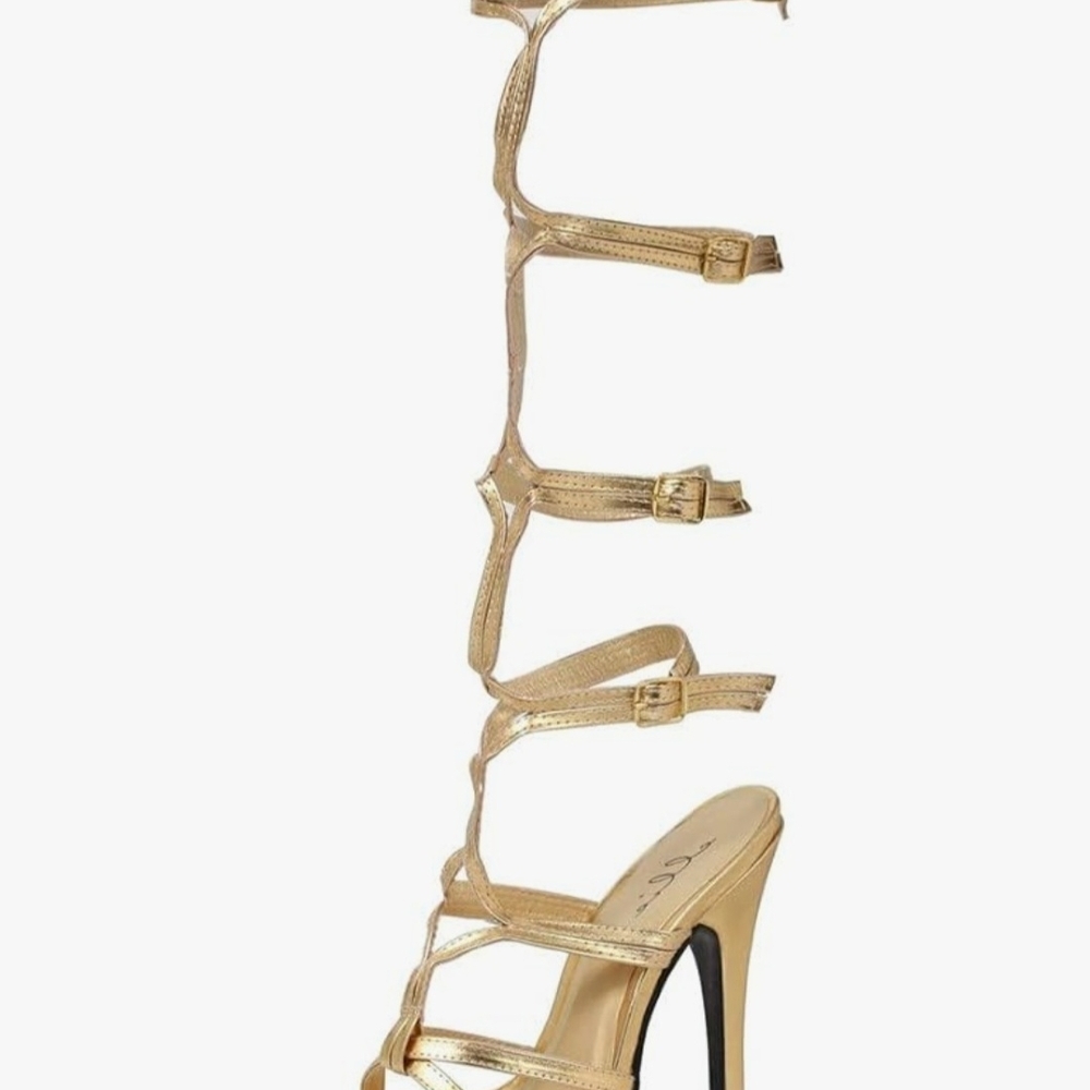 Elegant Gold Gladiator Heels